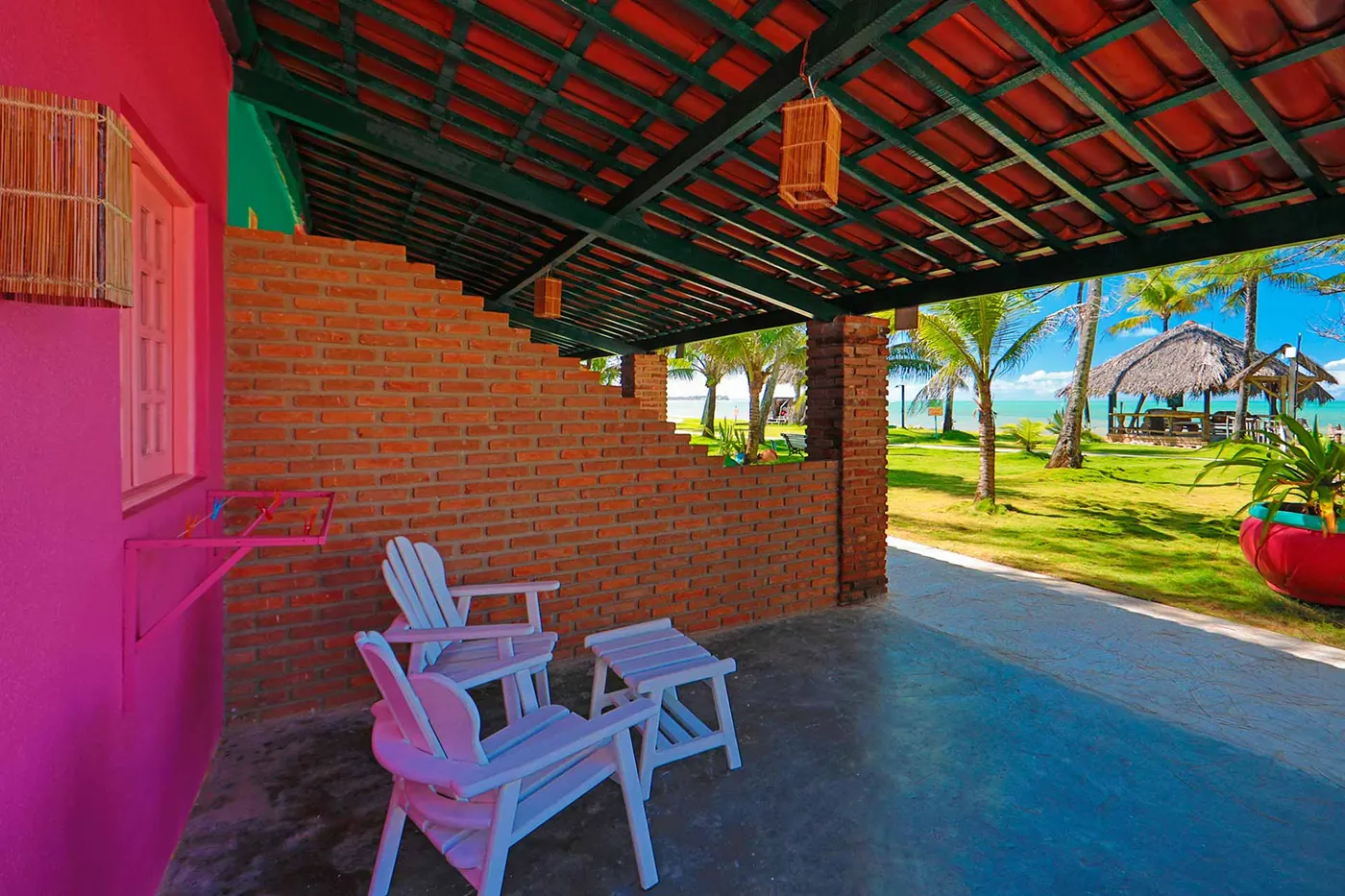 Duplo Econômico Vista Mar — varanda com vista para a praia